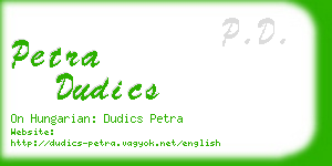 petra dudics business card